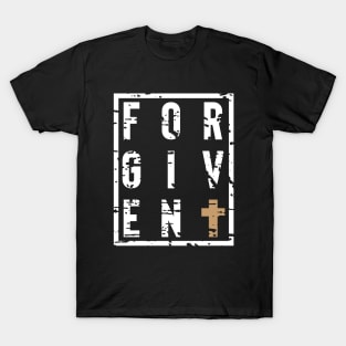 Forgiven Jesus Christian Cross Bible Verse Quote T-Shirt